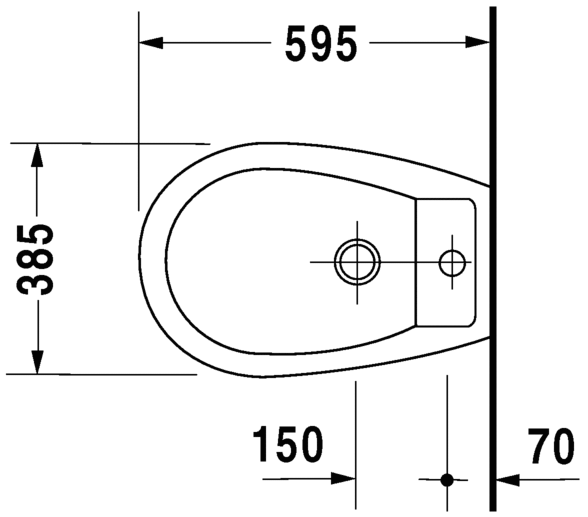 Duravit Darling Floor-standing Bidet — Default Title — Technical drawing
