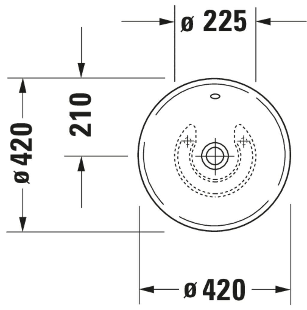 Duravit Design Classics Washbowl Bacino — Default Title — Technical drawing
