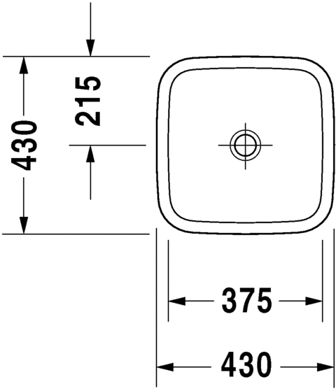 Duravit DuraStyle Washbowl — Default Title — Technical drawing