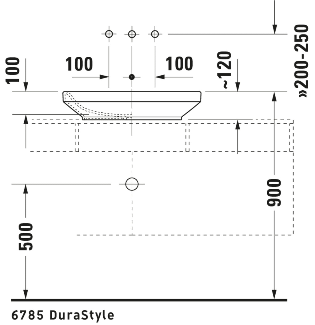 Duravit DuraStyle Washbowl — Default Title — Technical drawing