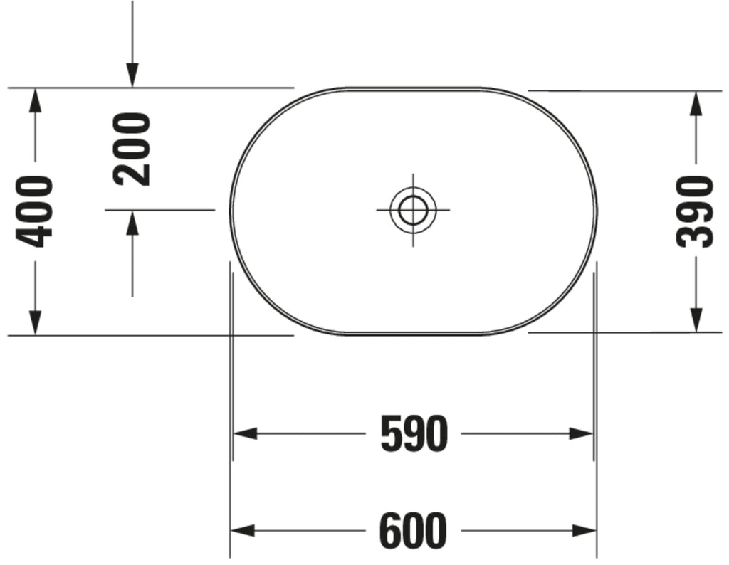 Duravit Luv Washbowl — Default Title — Technical drawing