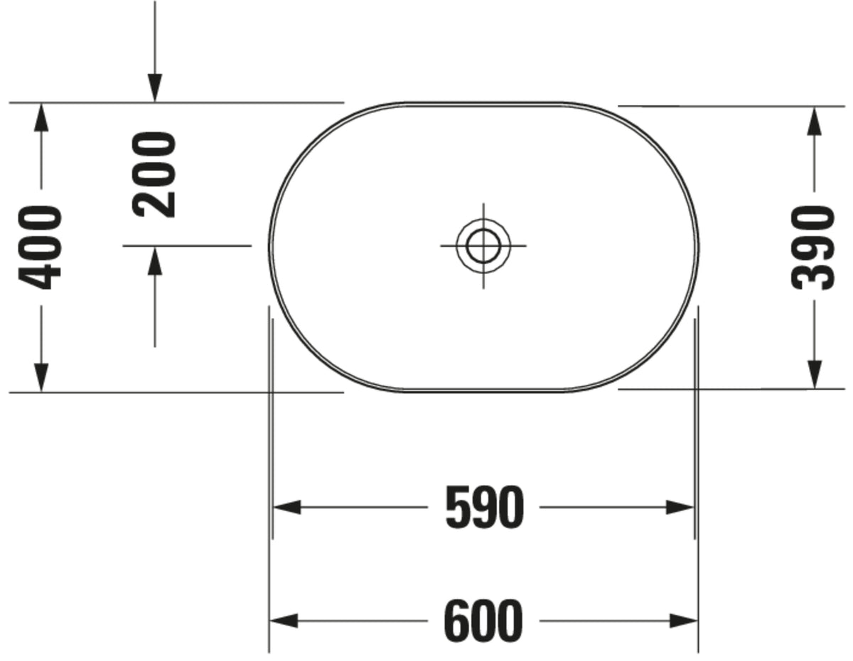 Duravit Luv Washbowl — Default Title — Technical drawing