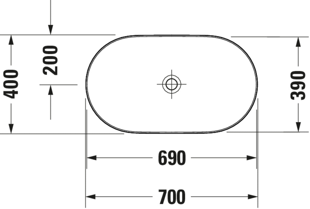 Duravit Luv Washbowl — Default Title — Technical drawing