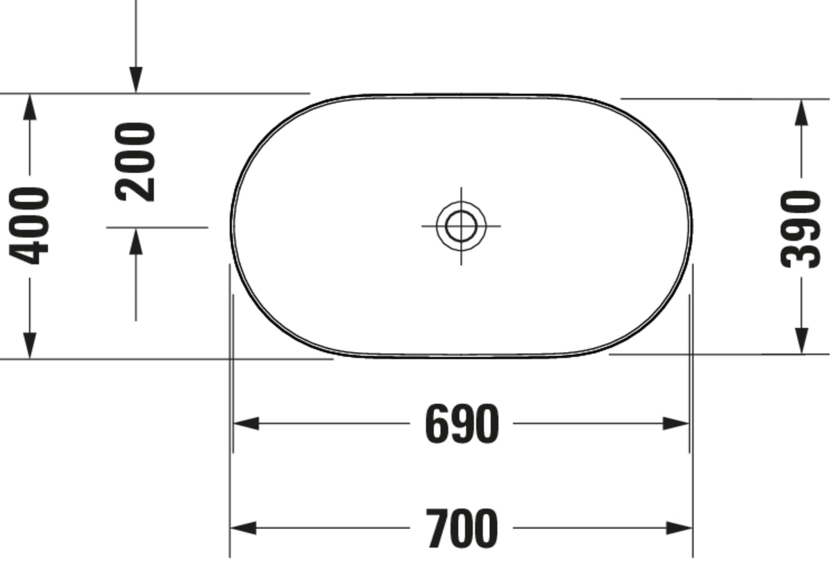 Duravit Luv Washbowl — Default Title — Technical drawing