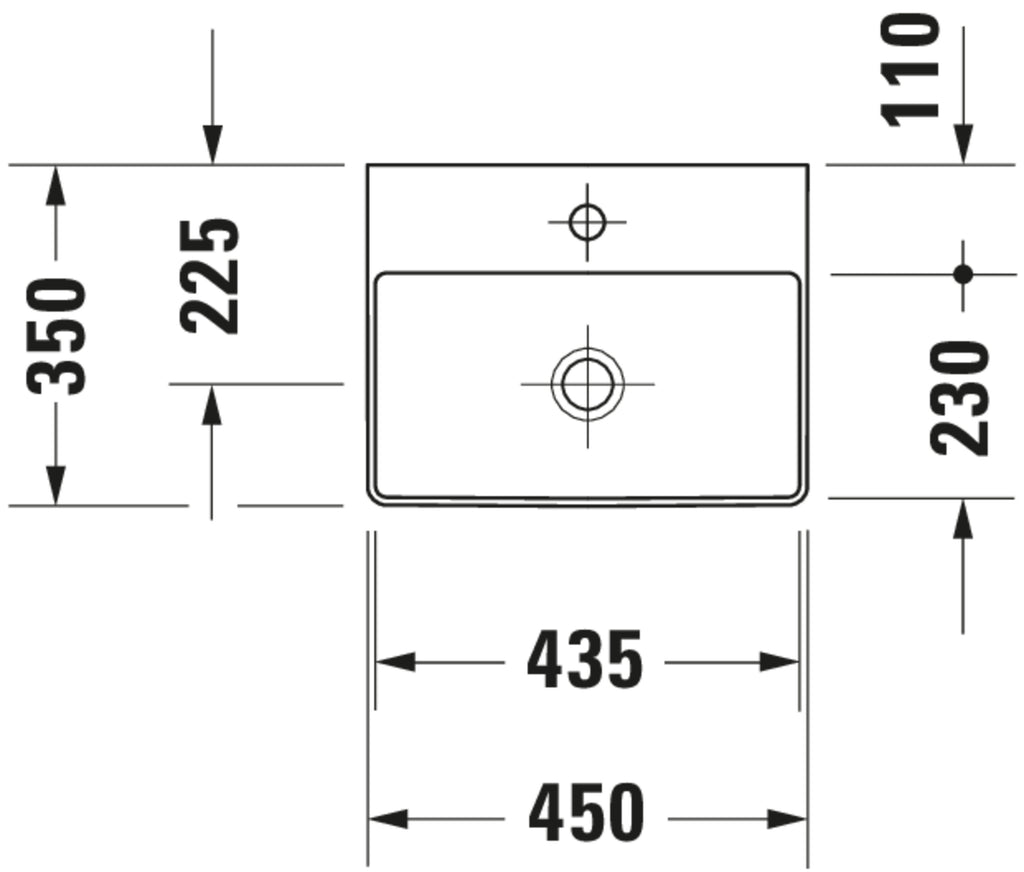 Duravit DuraSquare Hand basin — Default Title — Technical drawing