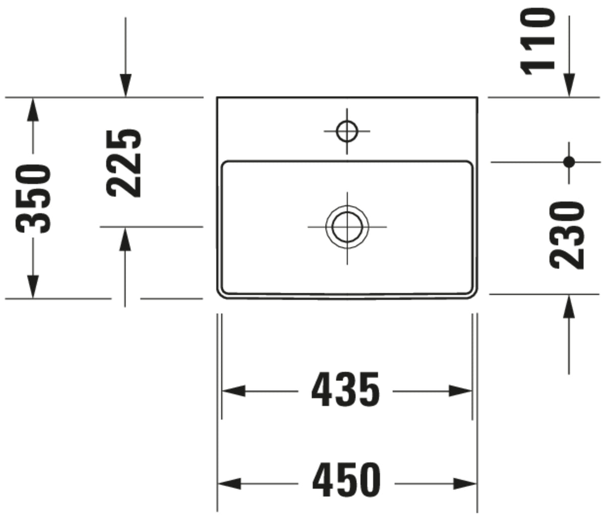 Duravit DuraSquare Hand basin — Default Title — Technical drawing