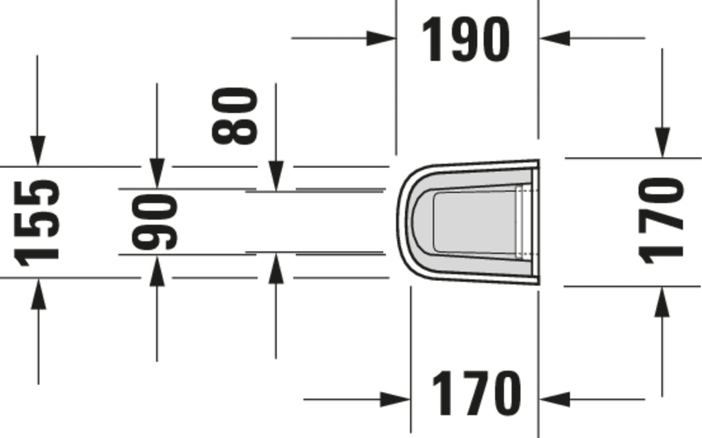 Duravit D-Code Pedestal — Default Title — Technical drawing