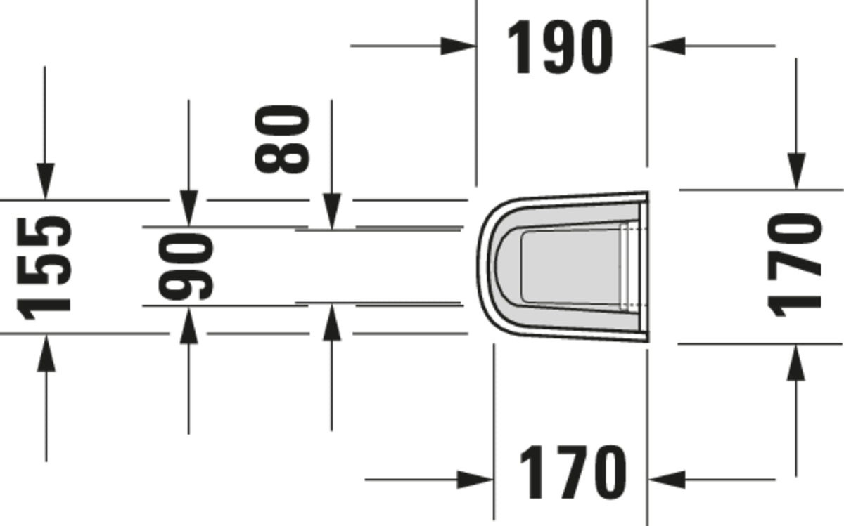 Duravit D-Code Pedestal — Default Title — Technical drawing
