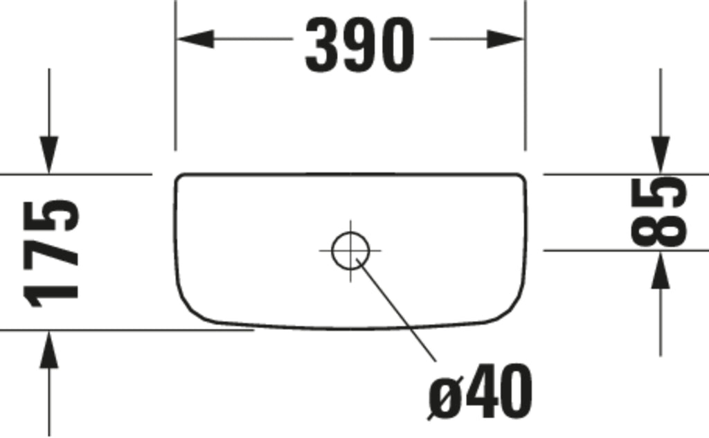 Duravit D-Code Cistern — Default Title — Technical drawing