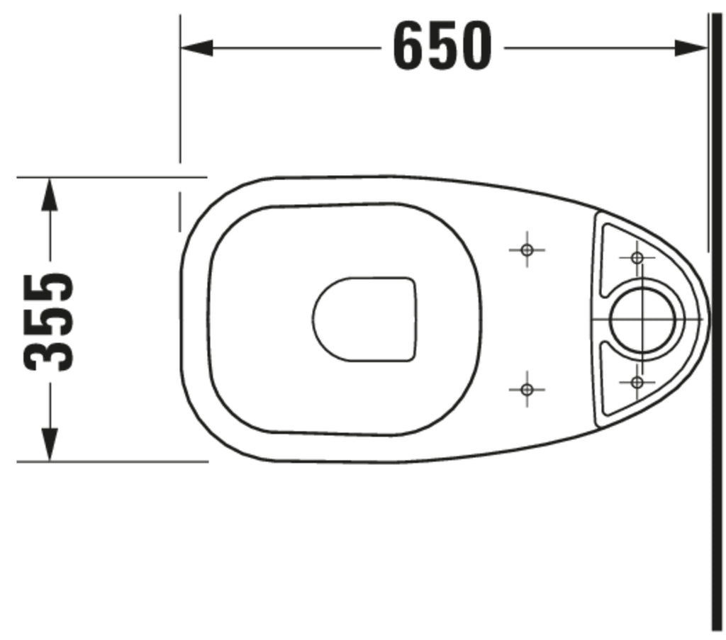 Duravit D-Code Toilet close-coupled — Default Title — Technical drawing