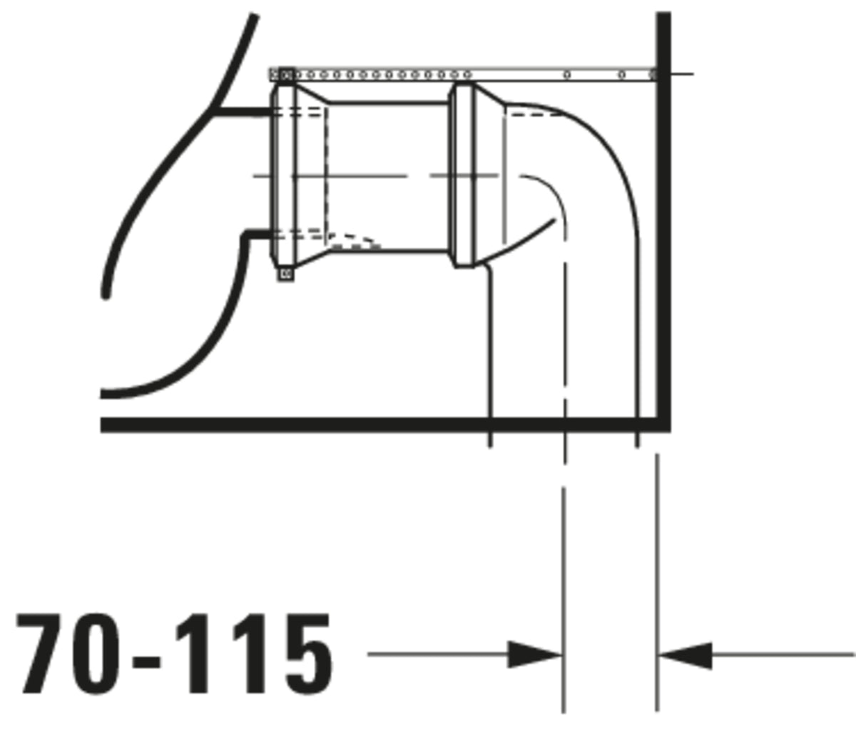 Duravit D-Code Toilet close-coupled — Default Title — Technical drawing