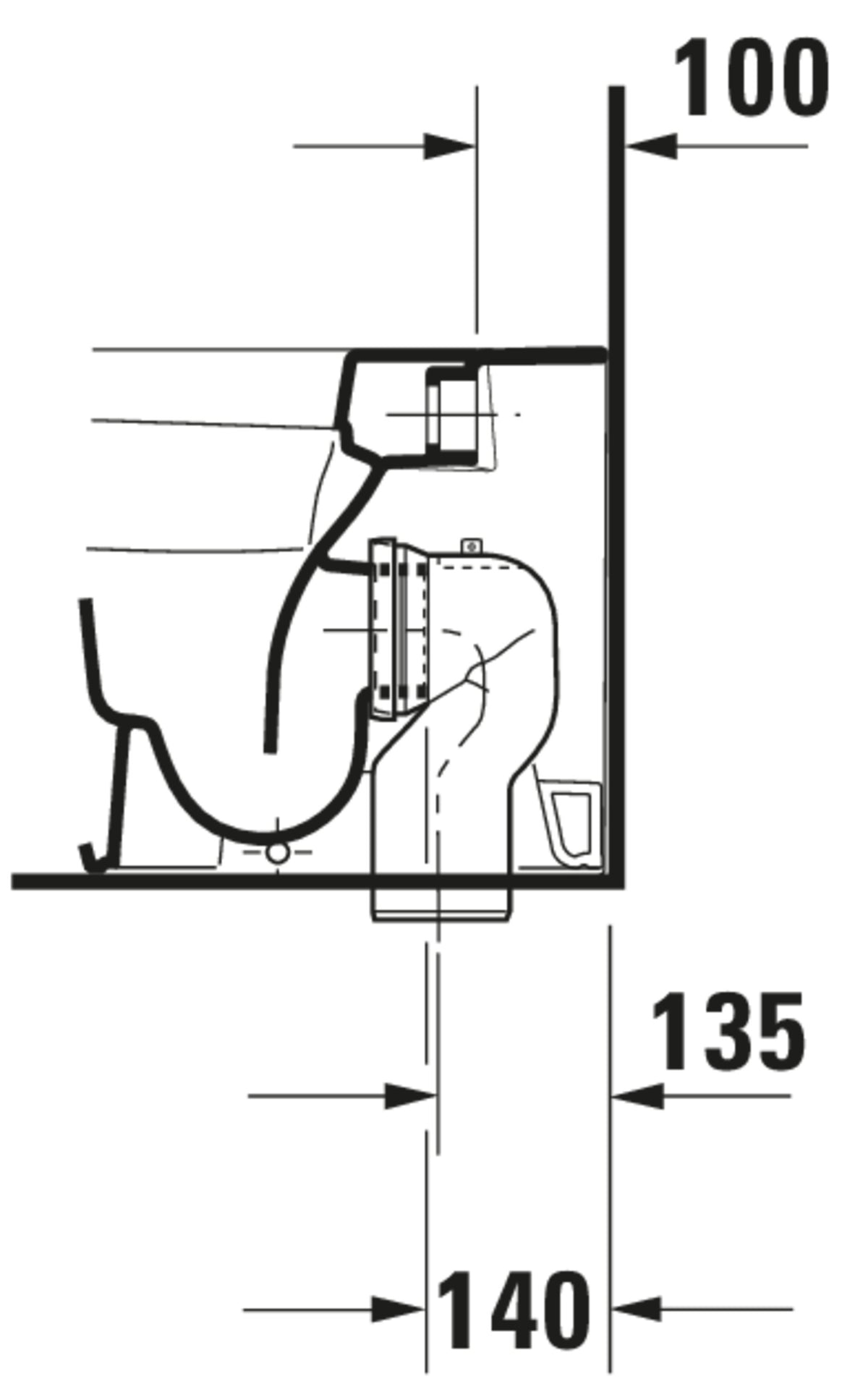 Duravit DuraStyle Floorstanding toilet — Default Title — Technical drawing