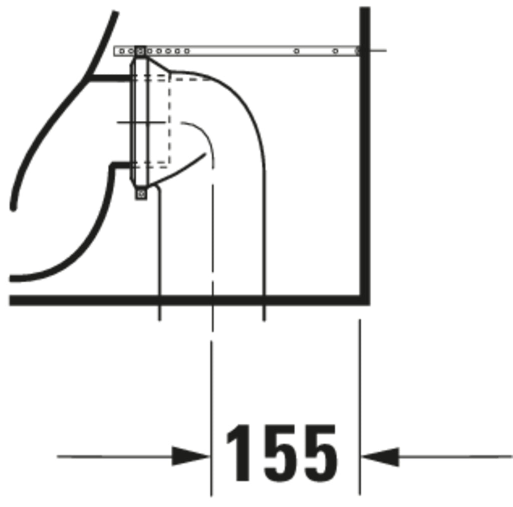 Duravit DuraStyle Toilet close-coupled — Default Title — Technical drawing