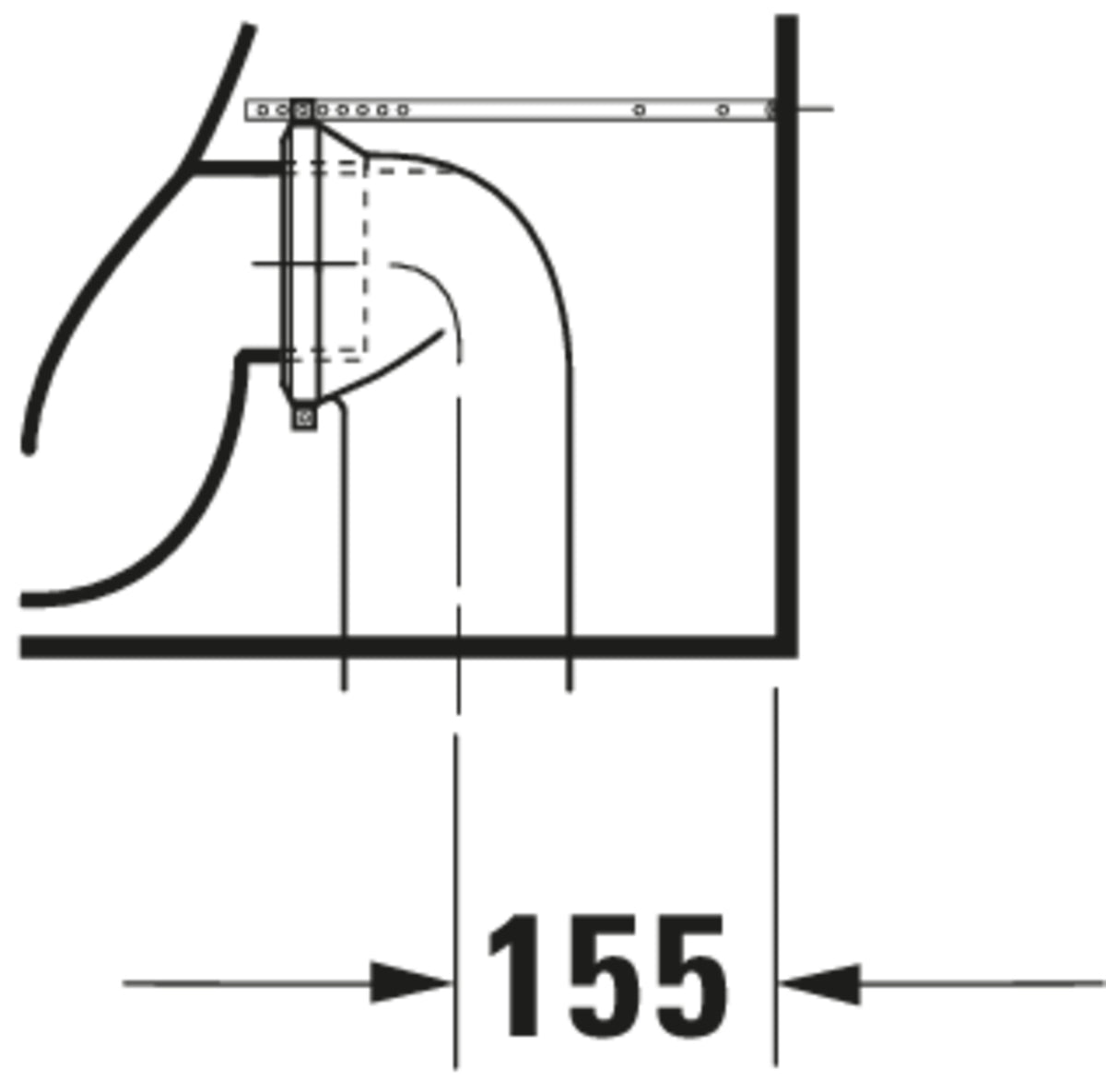 Duravit DuraStyle Toilet close-coupled — Default Title — Technical drawing