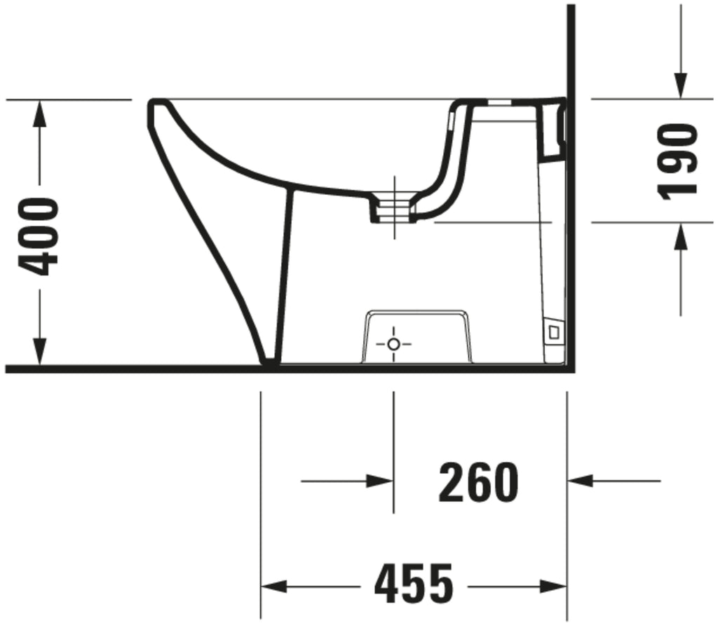Duravit DuraStyle Floorstanding bidet — Default Title — Technical drawing