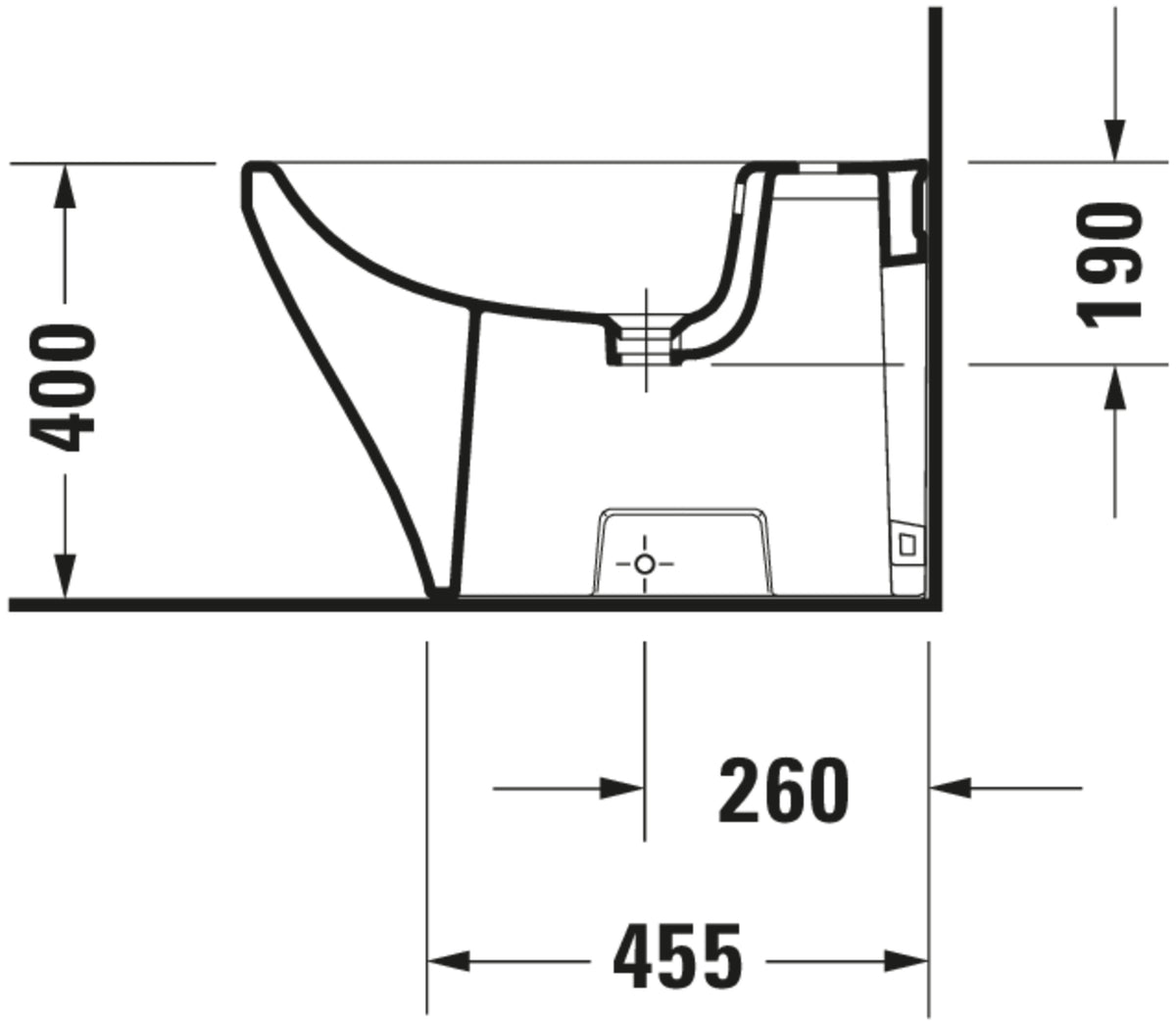 Duravit DuraStyle Floorstanding bidet — Default Title — Technical drawing