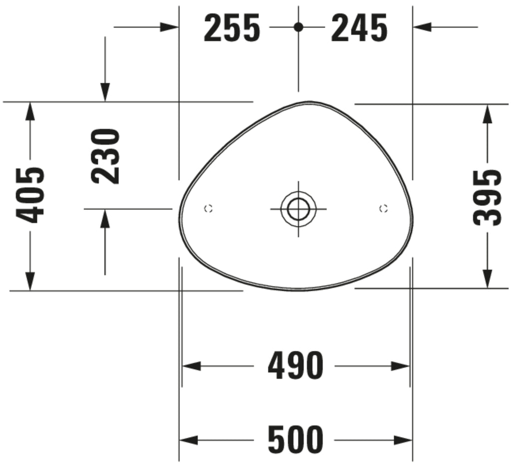 Duravit Cape Cod Washbowl — Default Title — Technical drawing