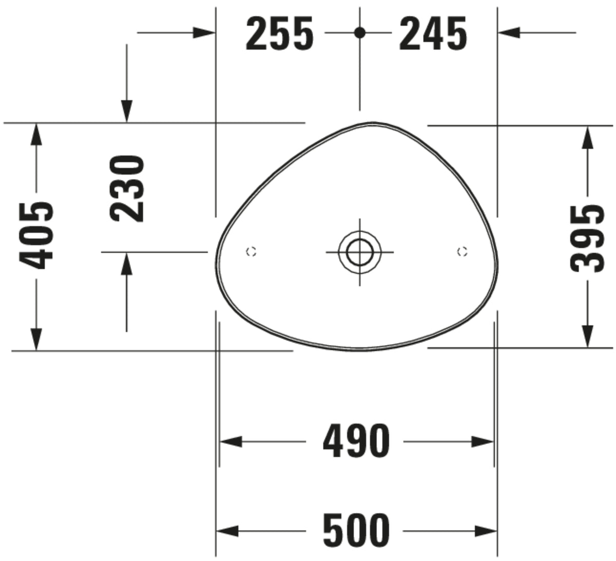Duravit Cape Cod Washbowl — Default Title — Technical drawing