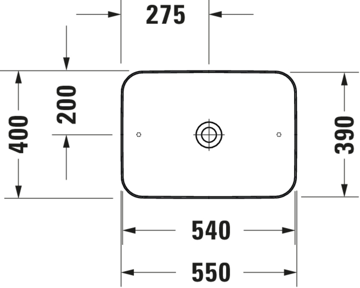 Duravit Cape Cod Washbowl — Default Title — Technical drawing