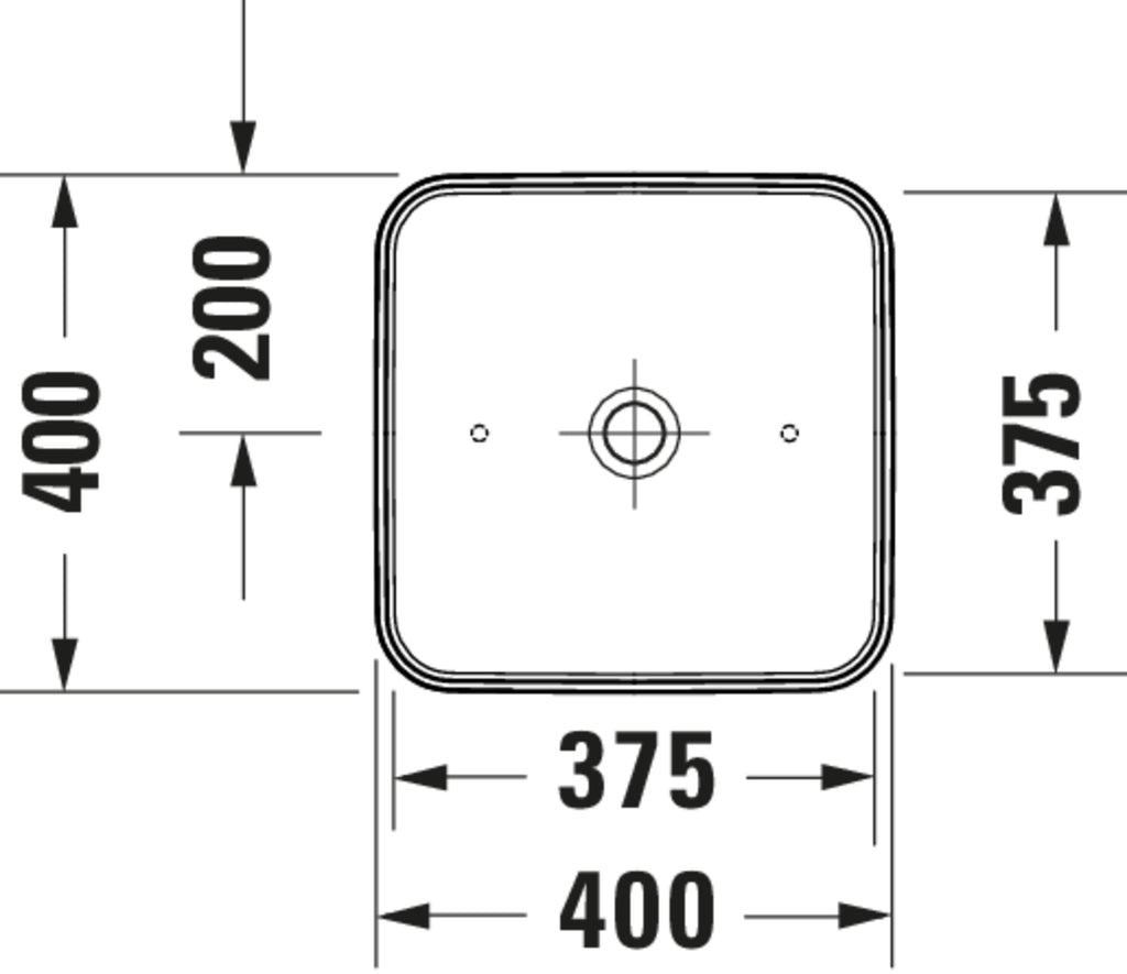 Duravit D-Neo Washbowl — Default Title — Technical drawing