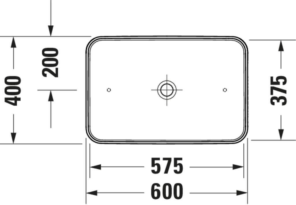Duravit D-Neo Washbowl — Default Title — Technical drawing