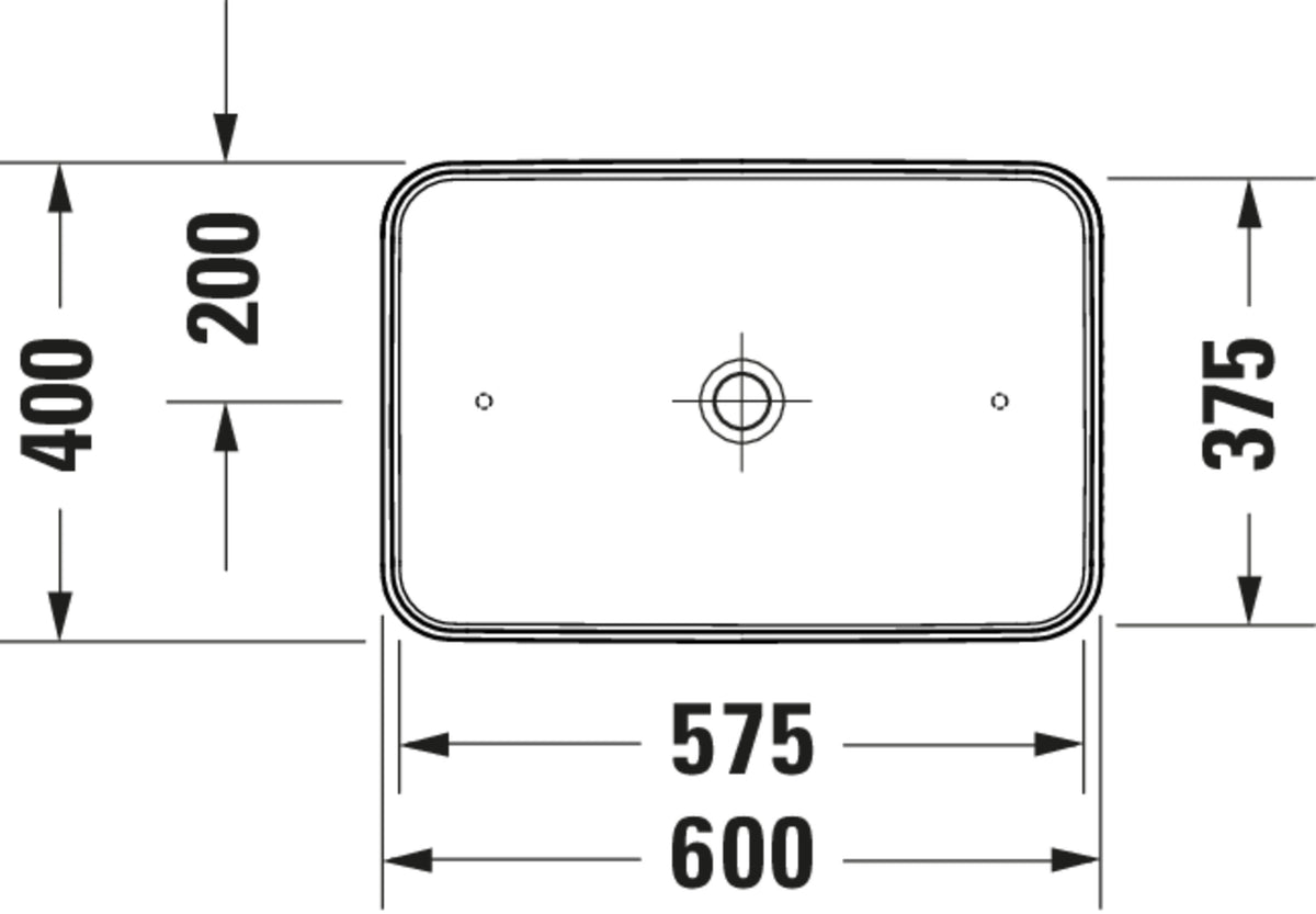 Duravit D-Neo Washbowl — Default Title — Technical drawing