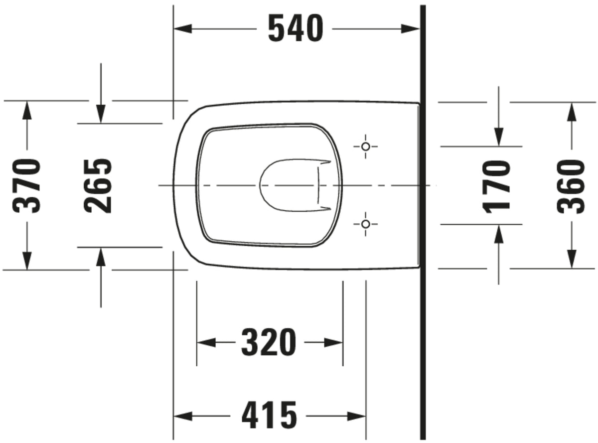 Duravit DuraStyle Wall-mounted toilet — Default Title — Technical drawing