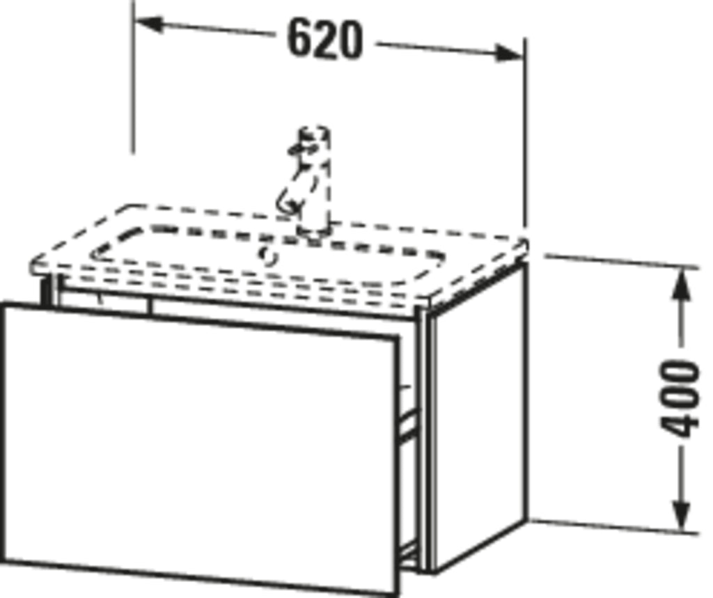 Duravit L-Cube Vanity unit wall-mounted Compact — Default Title — Technical drawing