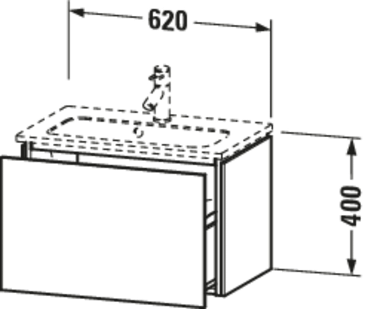 Duravit L-Cube Vanity unit wall-mounted Compact — Default Title — Technical drawing