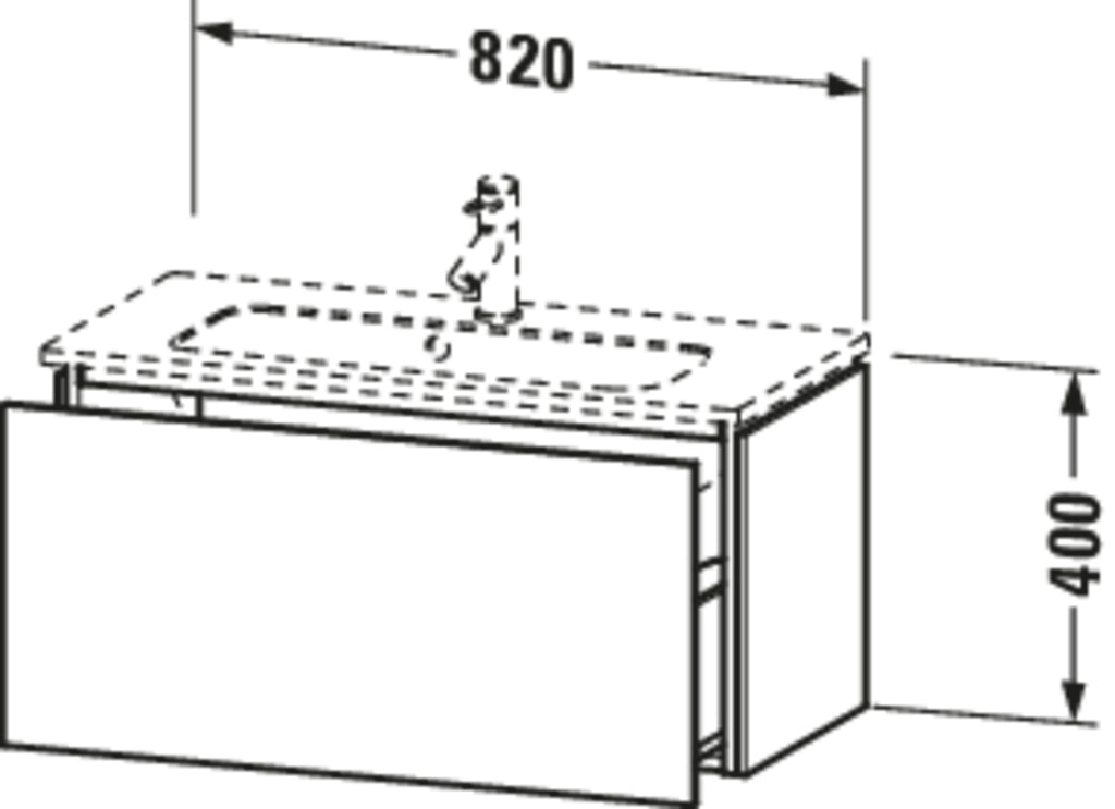 Duravit L-Cube Vanity unit wall-mounted Compact — Default Title — Technical drawing