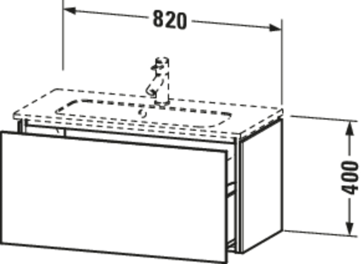 Duravit L-Cube Vanity unit wall-mounted Compact — Default Title — Technical drawing