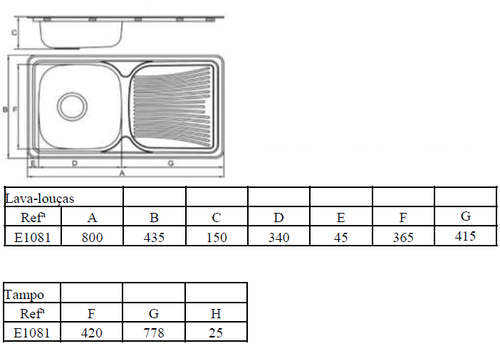AIR KITCHEN SINK 80×43.5x15CM