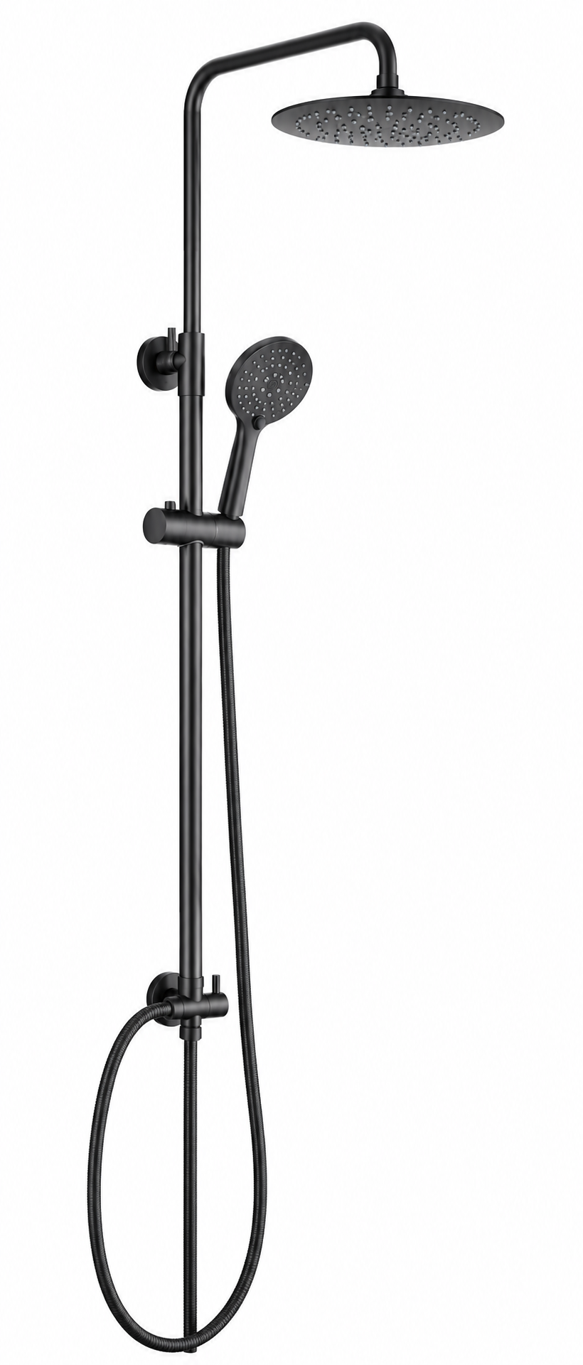 EURODOMUS GOOD LIFE ROUND SHOWER SYSTEM - MATT BLACK