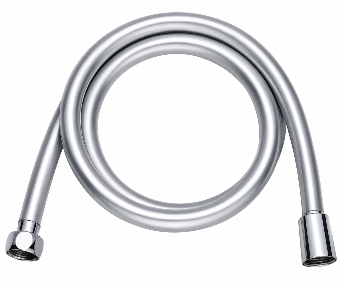 EURODOMUS PVC SHOWER HOSE - CHROME 1500 MM