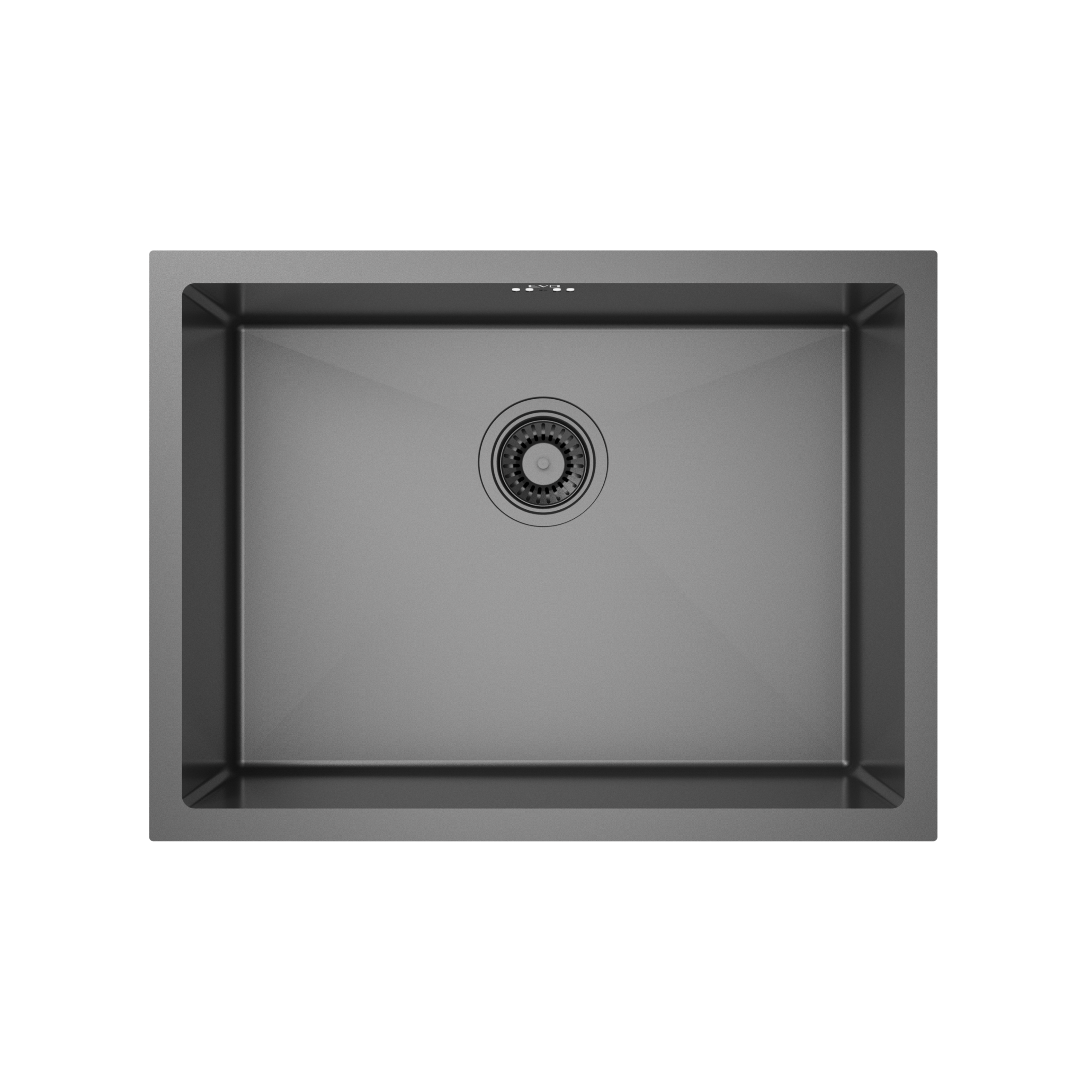 CUBE BRUSHED GUNMETAL BLACK UNDERMOUNT KITCHEN SINK 60x45x22CM