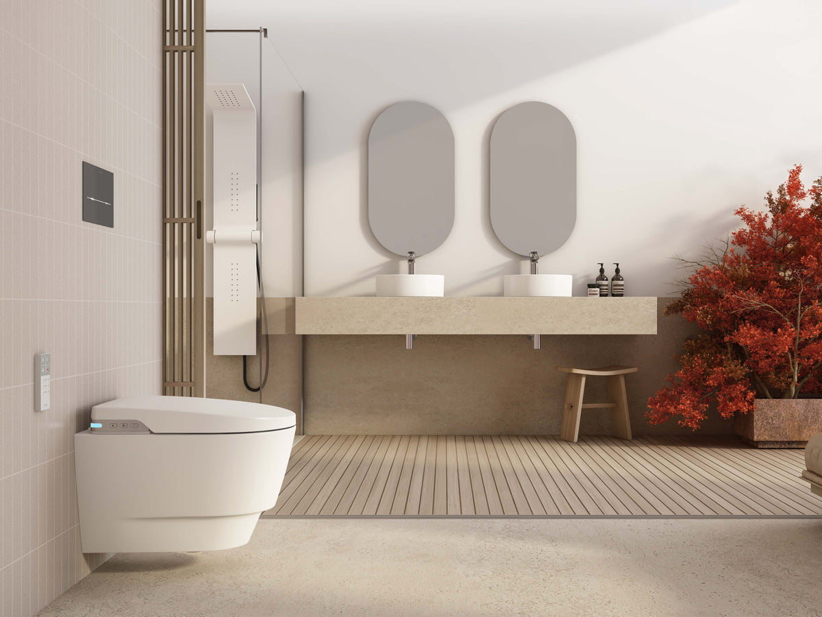 SANITANA FUTURA SHOWER WALL HUNG TOILET RIMLESS WHITE