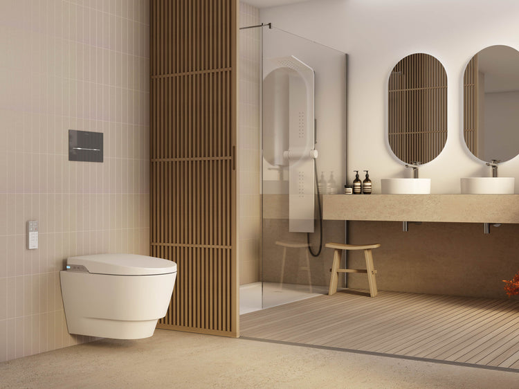 SANITANA FUTURA SHOWER WALL HUNG TOILET RIMLESS WHITE