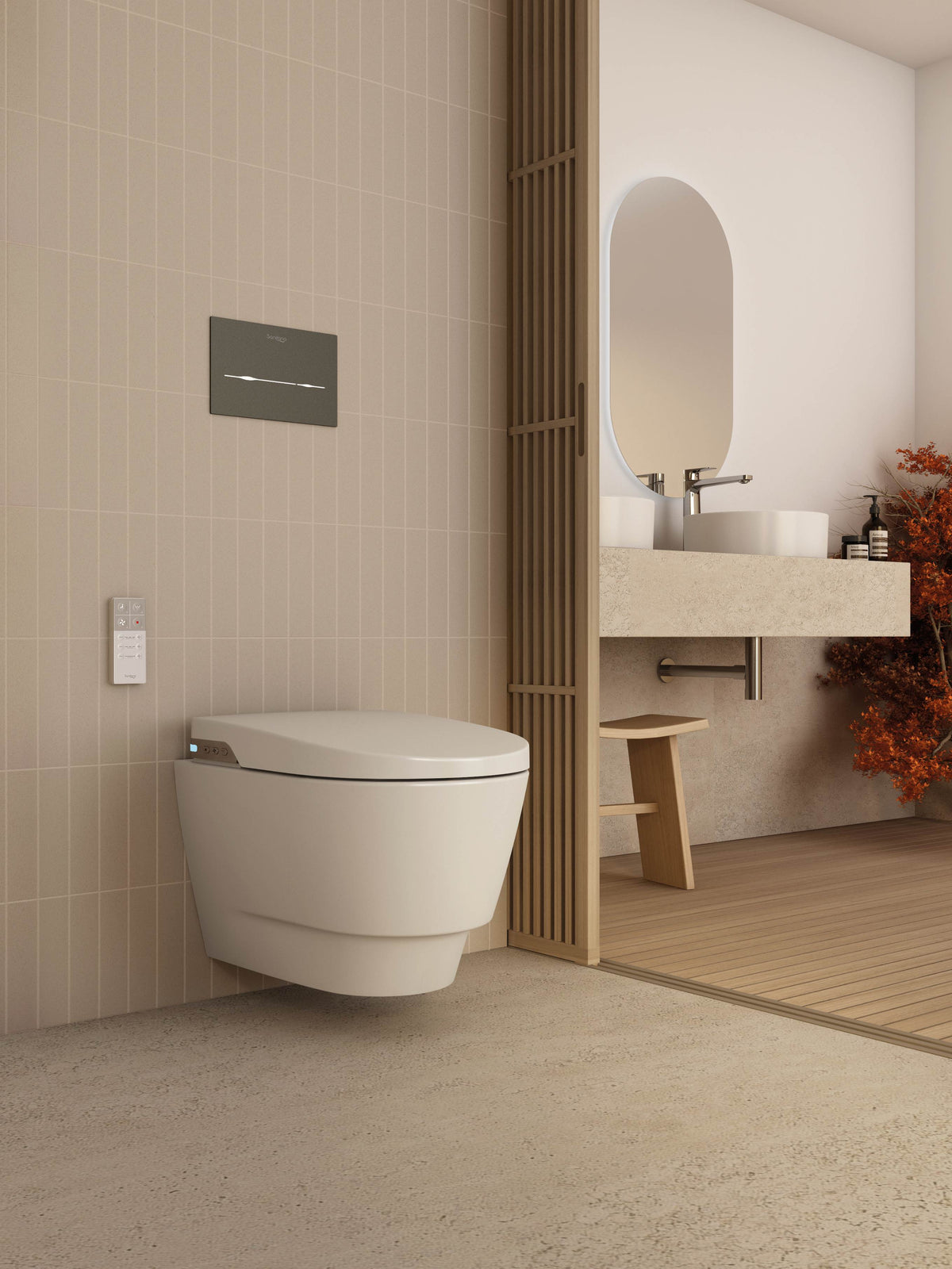 SANITANA FUTURA SHOWER WALL HUNG TOILET RIMLESS WHITE