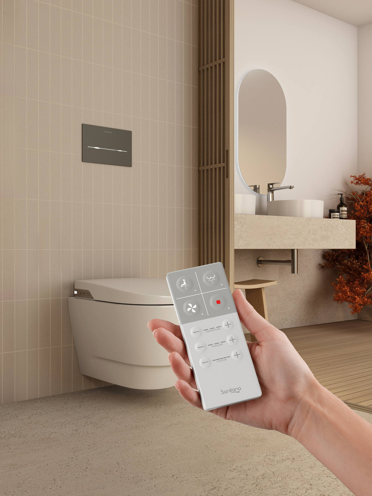 SANITANA FUTURA SHOWER WALL HUNG TOILET RIMLESS WHITE
