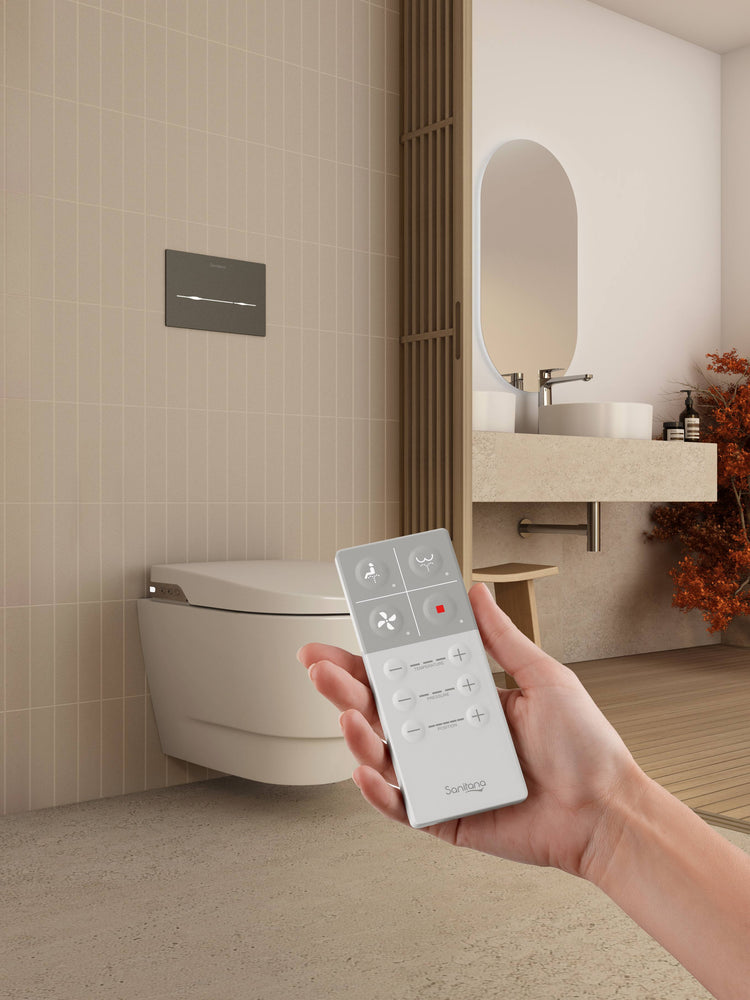 SANITANA FUTURA SHOWER WALL HUNG TOILET RIMLESS WHITE