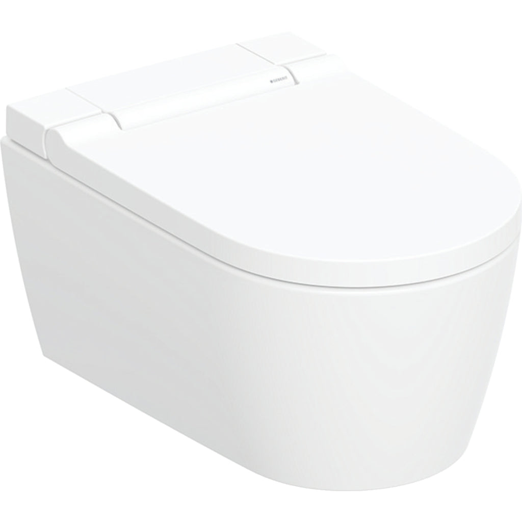 Geberit AquaClean Sela WC complete solution, wall-hung WC — WC ceramic appliance: white / KeraTect, Design cover: white / glossy — Product photo