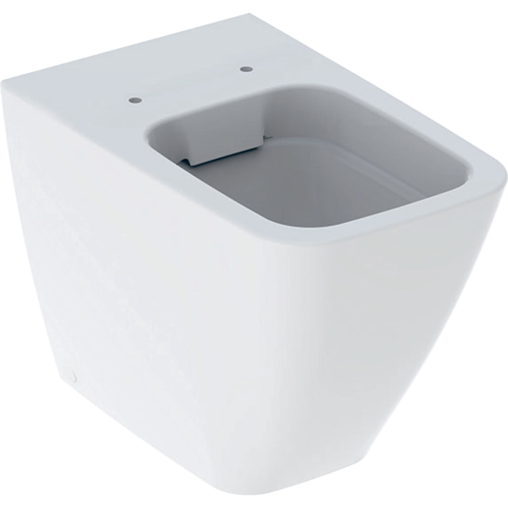 Geberit iCon floor-standing WC, square, washdown, back-to-wall, shrouded, Rimfree — T=56cm, white — Product photo