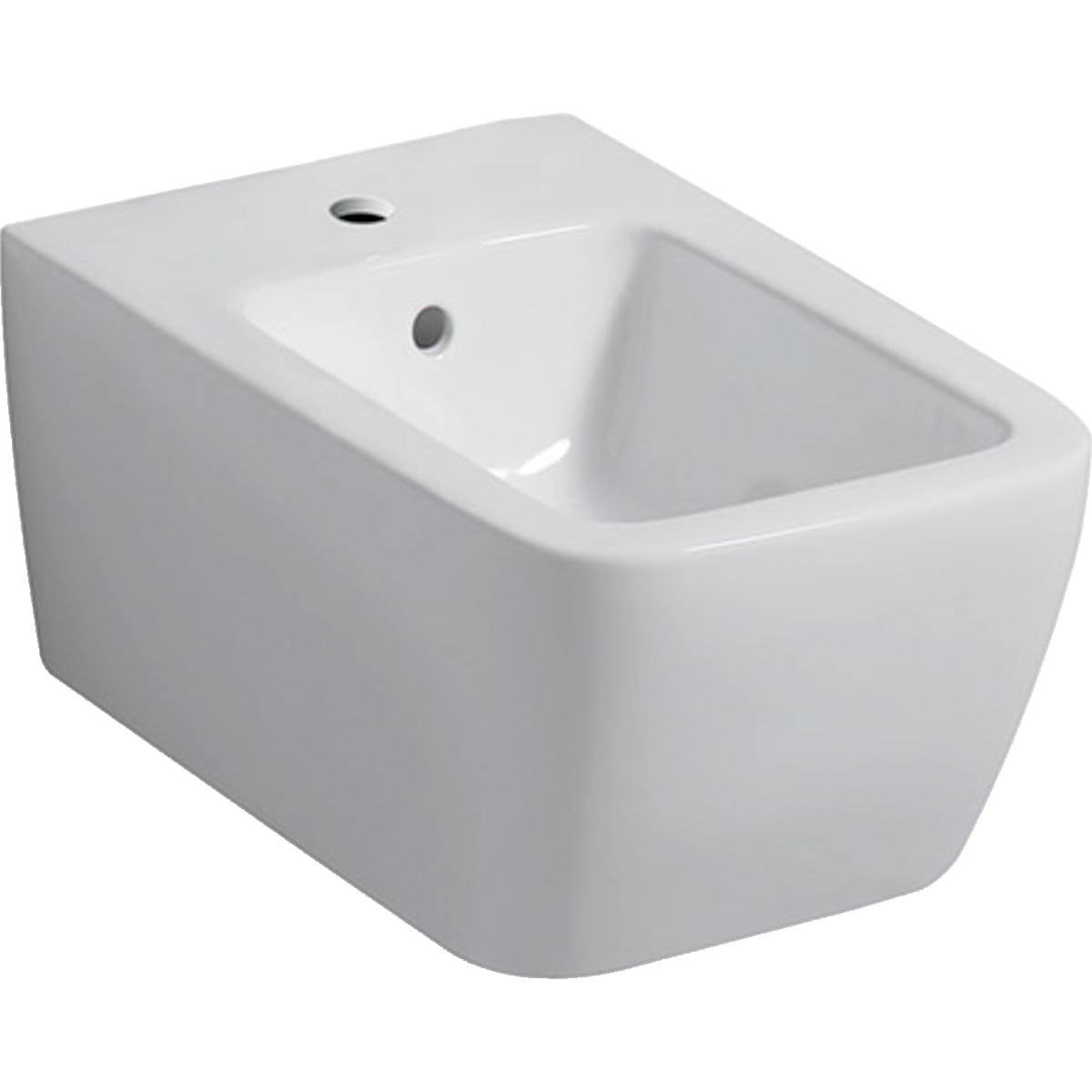 Geberit iCon wall-hung bidet, square, shrouded — T=54cm, Overflow=visible, symmetrical, white — Product photo