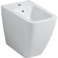 Geberit iCon floor-standing bidet, square, back-to-wall, shrouded — T=56cm, Overflow=visible, symmetrical, white — Product photo