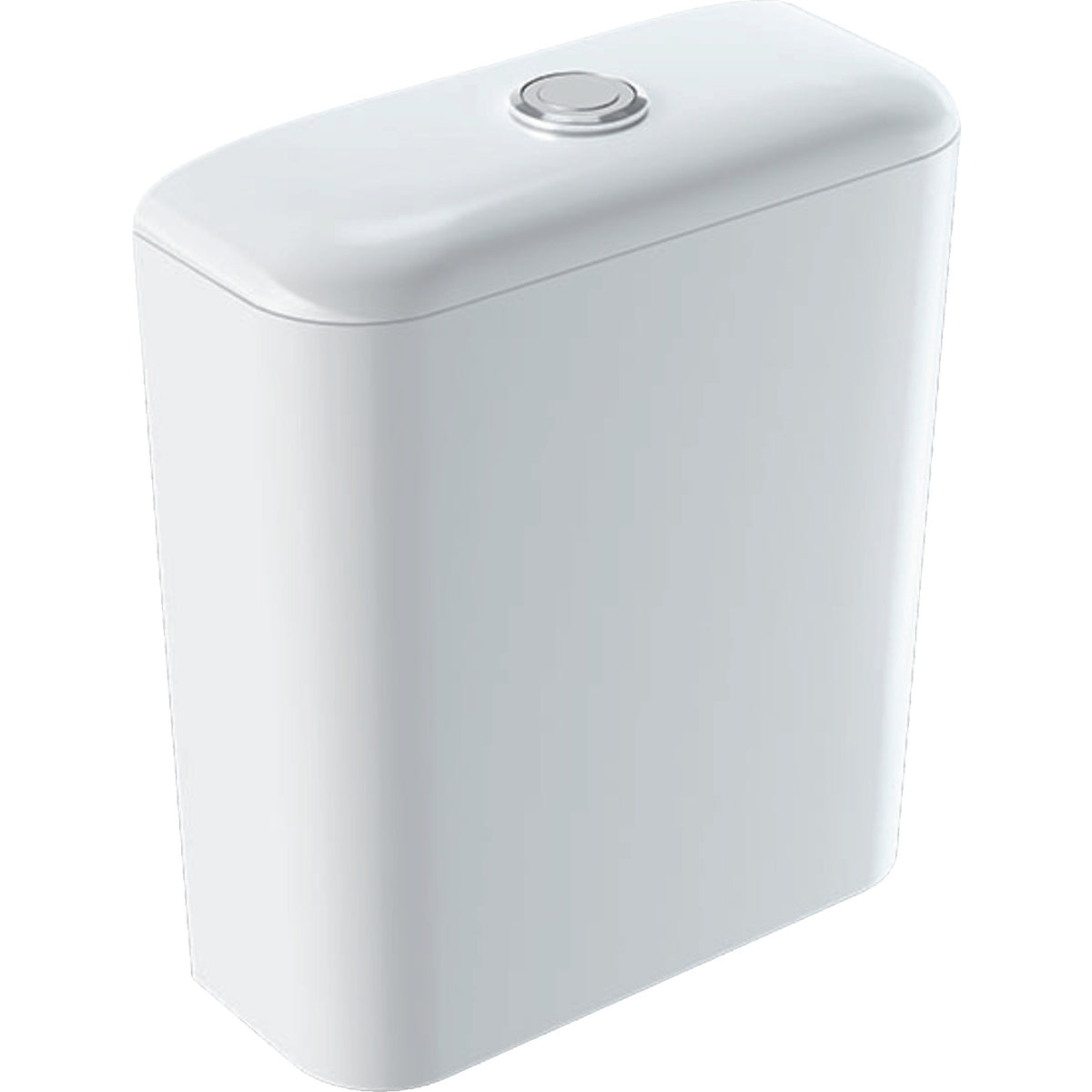 Geberit iCon exposed cistern, close-coupled, dual flush, bottom water supply connection — white — Product photo