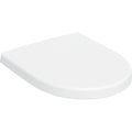 Geberit iCon WC seat — Soft-closing mechanism=yes, QuickRelease function=Yes, with QuickRelease hinges, Fastening=from above, white / glossy — Product photo