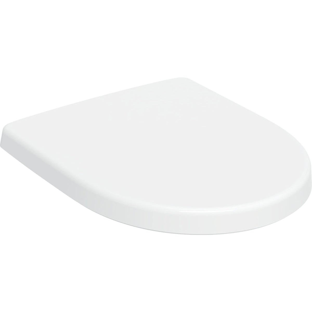 Geberit iCon WC seat — Soft-closing mechanism=yes, QuickRelease function=Yes, with QuickRelease hinges, Fastening=from above, white / glossy — Product photo