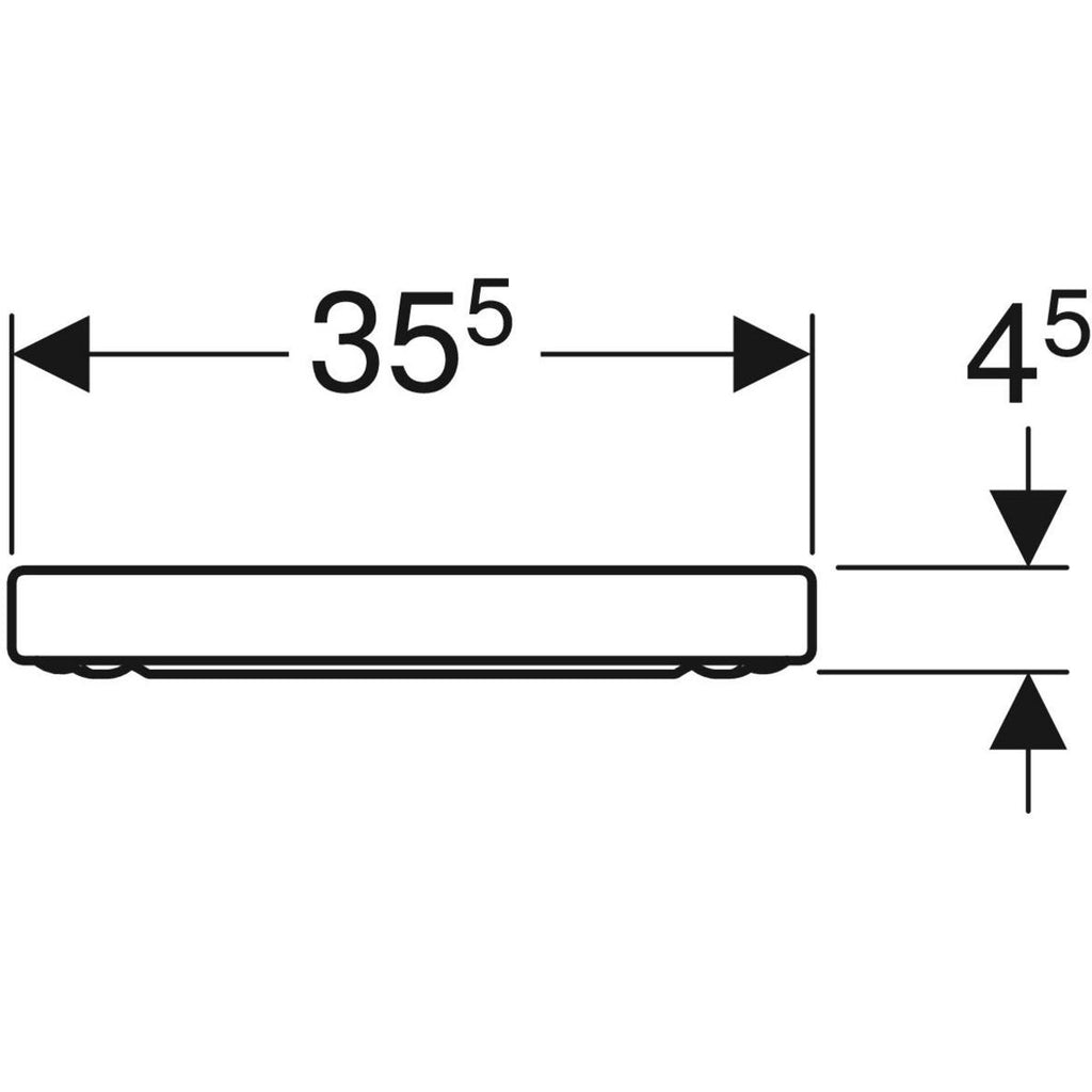 Geberit iCon WC seat — Soft-closing mechanism=yes, QuickRelease function=Yes, with QuickRelease hinges, Fastening=from above, white / glossy — Technical drawing