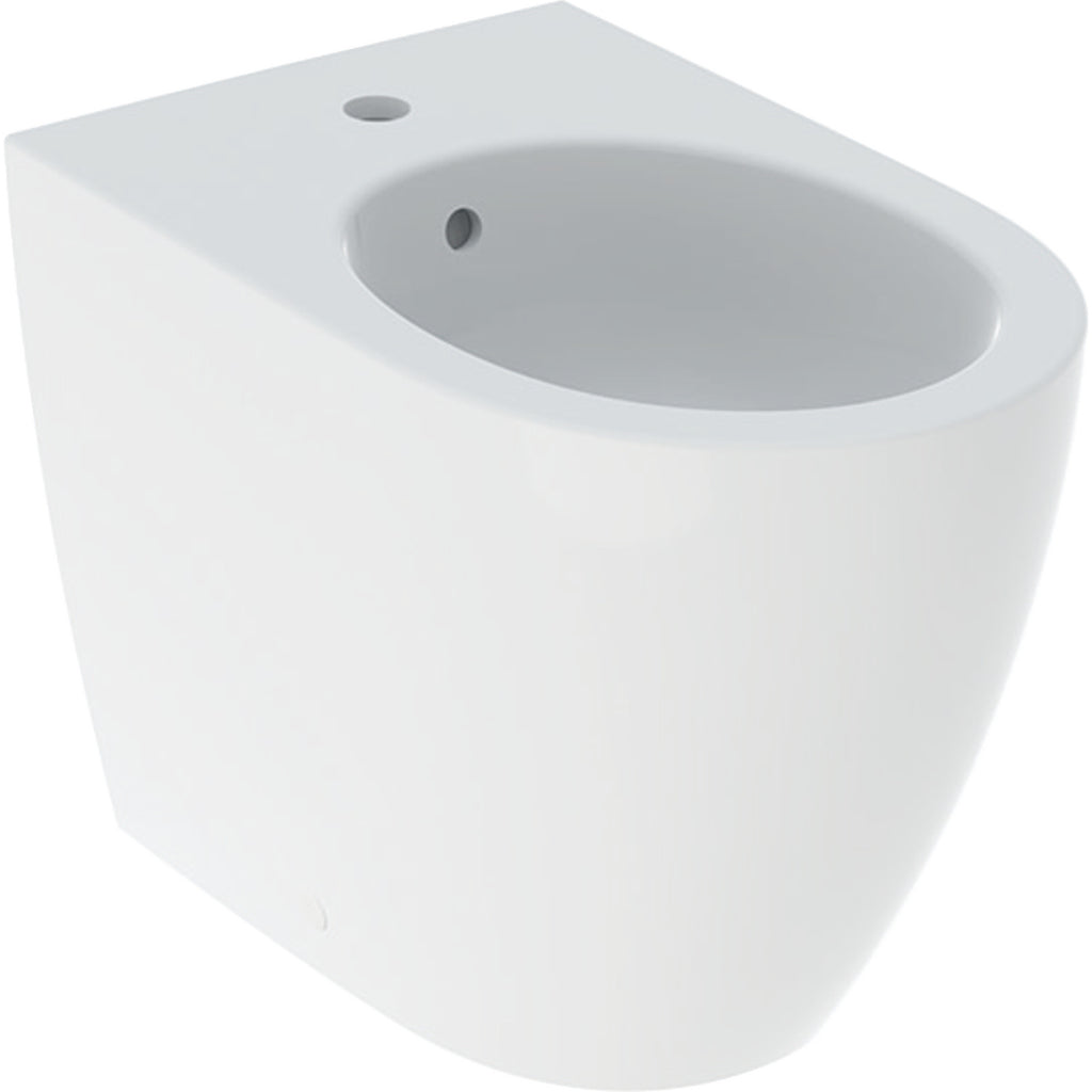 Geberit iCon floor-standing bidet, back-to-wall, shrouded — T=56cm, Overflow=visible, symmetrical, white — Product photo