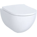 Geberit Pravello wall-hung WC set, washdown, shrouded, Rimfree — White — WC pan and WC seat set — Product photo